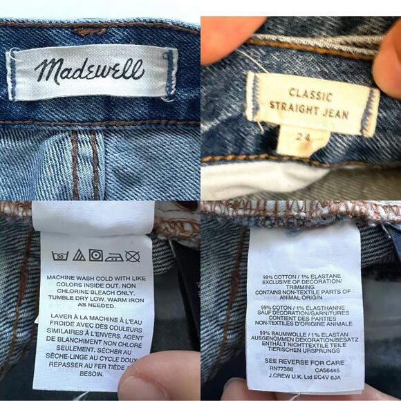 MADEWELL Women’s Classic Straight Jeans High Rise Destructed Edition - Picture 4 of 12